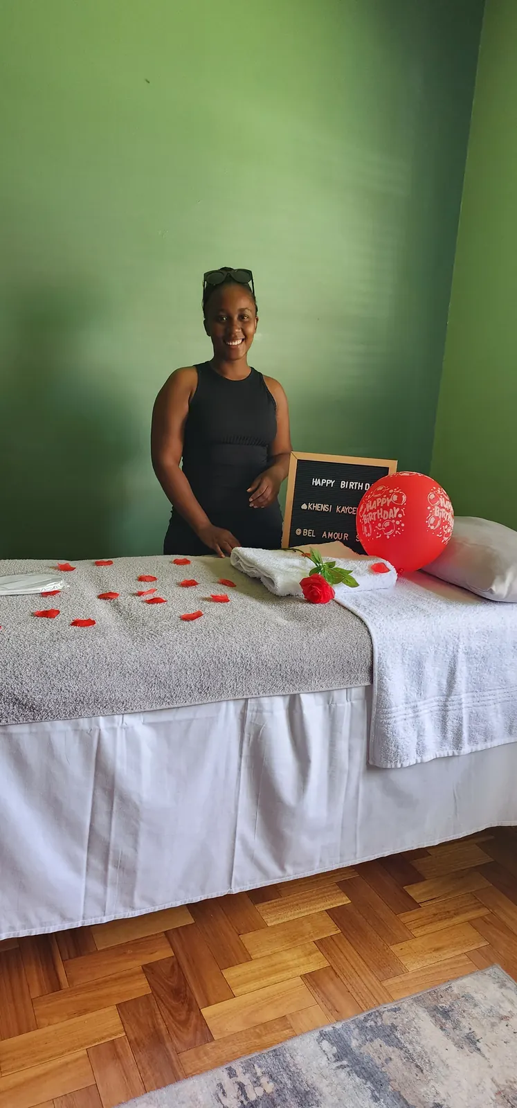 Treatment room prepared for a celebration
